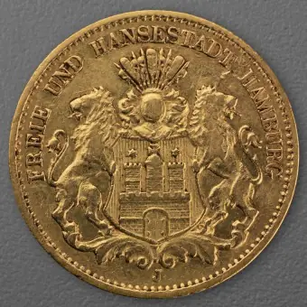 Nur Für Kurze Zeit Goldmünze 10 Mark "Stadtwappen Hamburg" 1876-J J.209 (Hamburg)