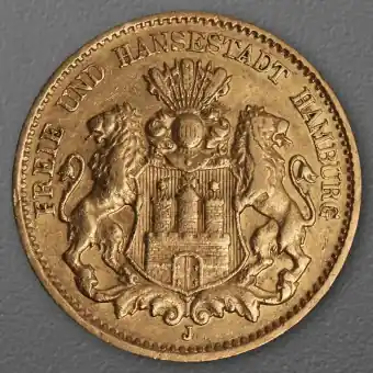Online Kaufen Goldmünze 10 Mark "Stadtwappen Hamburg" 1896-J J.211 (Hamburg)