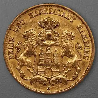 Solange Der Vorrat Reicht Goldmünze 20 Mark "Stadtwappen Hamburg" 1894-J J.212 (Hamburg)