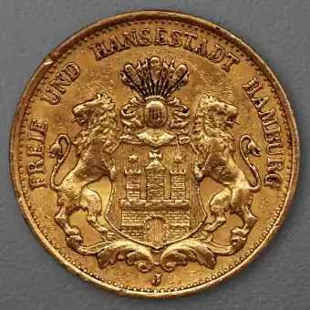 Mega-Angebot Goldmünze 20 Mark "Stadtwappen Hamburg" 1897-J J.212 (Hamburg)