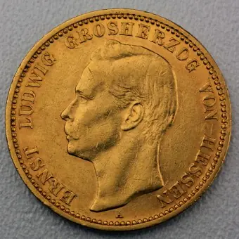 Goldmünze 20 Mark "Ernst Ludwig" 1896-A J.225 (Hessen) Top-Qualität