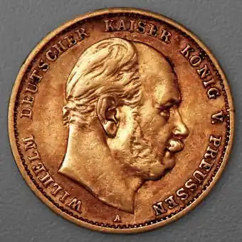 Goldmünze 10 Mark "Wilhelm I." 1878-A J.245 (Preußen) Kostenloser Rückversand