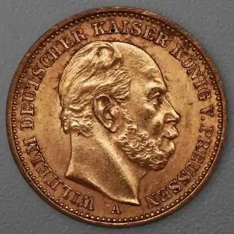 Goldmünze 20 Mark "Wilhelm I." 1886-A J.246 (Preußen) Direktkauf