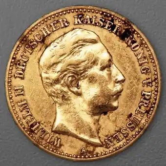 Goldmünze 10 Mark "Wilhelm II." 1893-A J.251 (Preußen) Schneller Versand