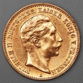 Goldmünze 10 Mark "Wilhelm II." 1903-A J.251 (Preußen) Handgefertigt
