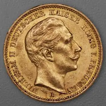 Goldmünze 20 Mark "Wilhelm II." 1892-A J.252 (Preußen) Billig