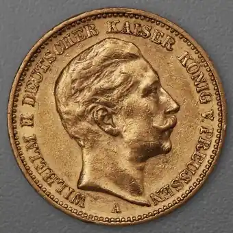 Goldmünze 20 Mark "Wilhelm II." 1897-A J.252 (Preußen) Exklusiv
