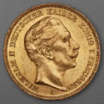 Goldmünze 20 Mark "Wilhelm II." 1905-A J.252 (Preußen) Ab Werk