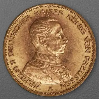 Letzte Chance Goldmünze 20 Mark "Wilhelm II. Uniform" 1913-A J.253 (Preußen)
