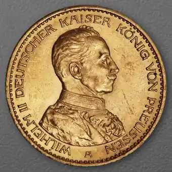Sale Goldmünze 20 Mark "Wilhelm II. Uniform" 1914-A J.253 (Preußen)