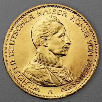 Goldmünze 20 Mark "Wilhelm II. Uniform" 1915-A J.253 (Preußen) Sonderaktion