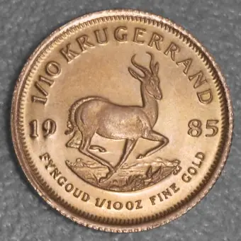Billig Goldmünze 1/10oz "Krügerrand" 1985 (Südafrika)