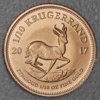 Goldmünze 1/10oz "Krügerrand" 2017 (Südafrika) Top-Seller