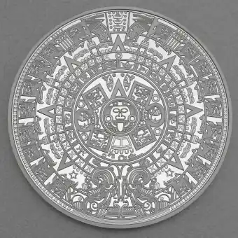 Solange Der Vorrat Reicht Silbermünze 5oz "Aztekenkalender" 2021 (PP) (Samoa)