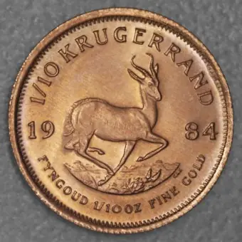 Knallerangebot Goldmünze 1/10oz "Krügerrand" 1984 (Südafrika)