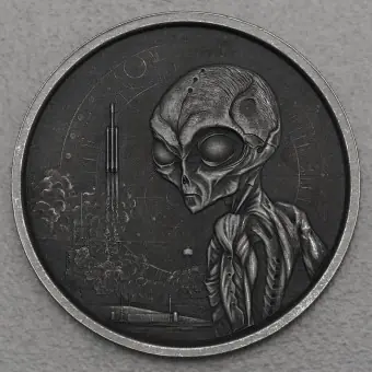Zertifiziert Silbermünze 1oz "Alien" 2021 (AF) (Ghana)