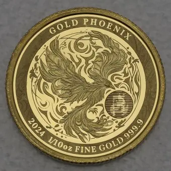 Goldmünze 1/10oz "Gold Phönix" 2024 (Niue) Hochwertig