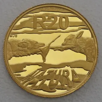 Goldmünze 1/4oz "Wildhund" 2012 Natura - Nature's Families (Südafrika) Geprüft