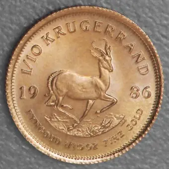 Top-Qualität Goldmünze 1/10oz "Krügerrand" 1986 (Südafrika)