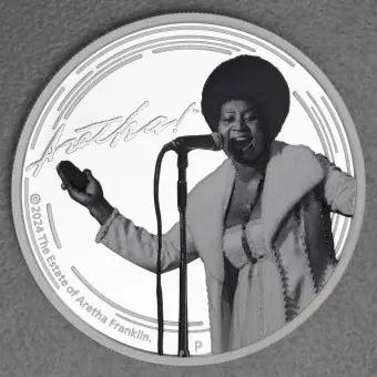 Silbermünze 1oz "Aretha Franklin" 2024 (PP/koloriert) (Tuvalu) Wochenendangebot