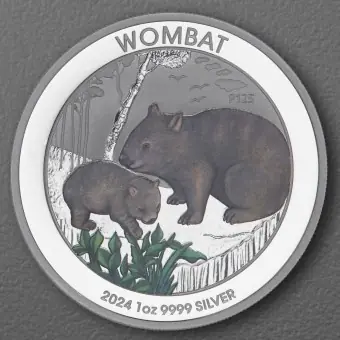 Saisonangebot Silbermünze 1oz "Wombat" 2024 (koloriert) (Australien)