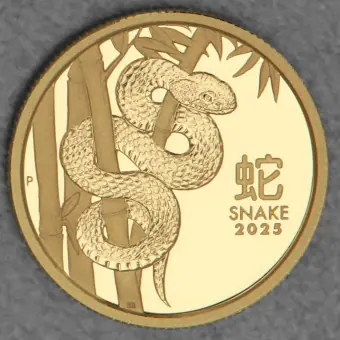 Letzte Chance Goldmünze 1/4oz "Schlange" 2025 (PP) Lunar III – Year of the Snake (Australien)