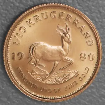 Nur Heute Goldmünze 1/10oz "Krügerrand" 1980 (Südafrika)