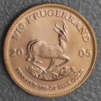 Goldmünze 1/10oz "Krügerrand" 2005 (Südafrika) Beliebt