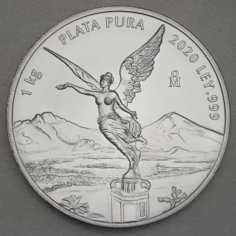 Solange Der Vorrat Reicht Silbermünze 1kg "Libertad" 2020 (Mexiko)