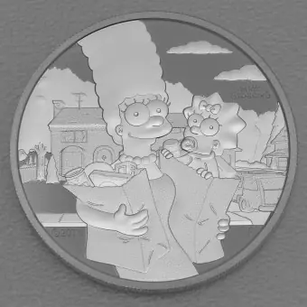Silbermünze 1oz "Marge & Maggie" 2021 The Simpsons (Tuvalu) Begrenztes Angebot