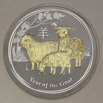 Silbermünze 1oz "Ziege" 2015 (vergoldet) Lunar II – Year of the Goat (Australien) Preisknaller