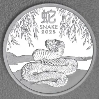 Exklusiv Silbermünze 1/2oz "Schlange" 2025 (PP) Lunar III – Year of the Snake (Australien)