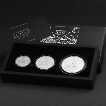 Exklusiv Silbermünze 2oz + 1oz + 1/2oz "Schlange" 2025 (PP) Set – 3-teilig Lunar III (Australien)