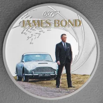Nur Für Kurze Zeit Silbermünze 1oz "Daniel Craig" 2024 (PP/koloriert) James Bond (Tuvalu)