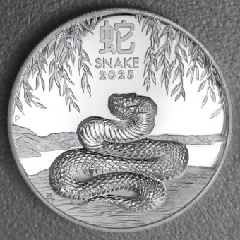 Silbermünze 1oz "Schlange" 2025 (PP/HR) Lunar III – Year of the Snake (Australien) Preiswert