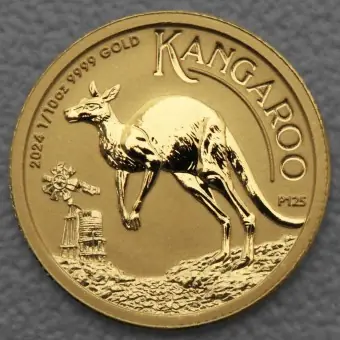 Solange Der Vorrat Reicht Goldmünze 1/10oz "Känguru" 2024 (Australien)