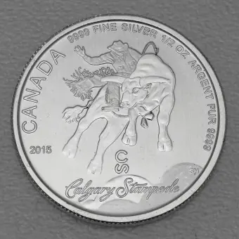Neuheit Silbermünze 1/2oz "Calgary Stampede" 2015 (Kanada)