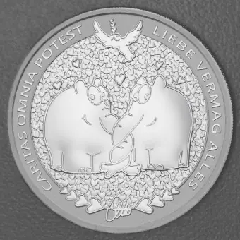 Wochenendangebot Silbermünze 1oz "Caritas Omnia Potest" 2024 Ottifanten – Rüsselfanten 19% (Tuvalu)