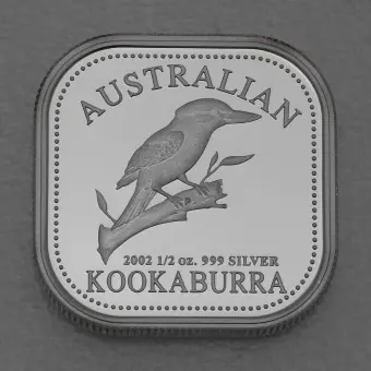 Silbermünze 1/2oz "Kookaburra" 2002 Square Proof Coin (Australien) Günstig