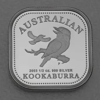 Silbermünze 1/2oz "Kookaburra" 2003 Square Proof Coin (Australien) Versand Am Gleichen Tag