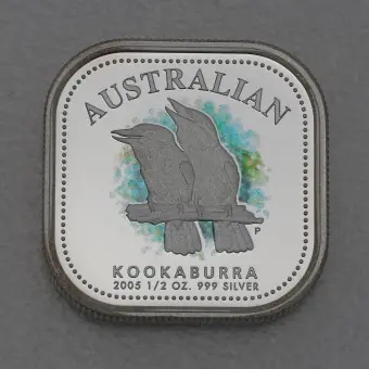 Silbermünze 1/2oz "Kookaburra" 2005 Square Coloured Proof Coin (Australien) Heute Kaufen