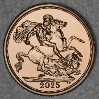 Goldmünze 1 Sovereign "Charles III." 2025 (Großbritannien) Sonderaktion
