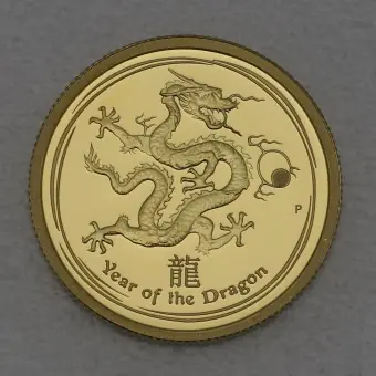 Goldmünze 1/4oz "Drache" 2012 (PP) Lunar II – Year of the Dragon (Australien) Top-Seller