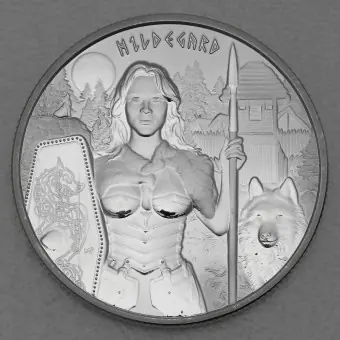 Neu Im Sortiment Silbermedaille 1oz "Hildegard" 2022 Valkyries (Polen)