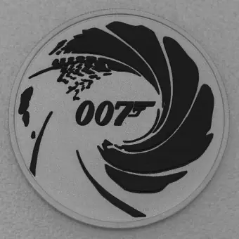 Markenprodukt Silbermünze 1oz "James Bond 007" 2022 James Bond - Black Edition (Tuvalu)