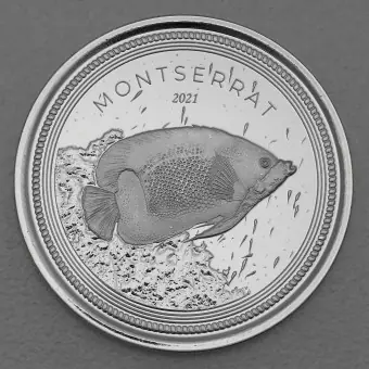 Markenware Silbermünze 1oz "Blue Girdled Angelfish" 2021 Eastern Caribbean 8 (Montserrat)