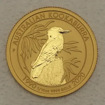 Goldmünze 1/10oz "Kookaburra" 1990 (Australien) Markenware