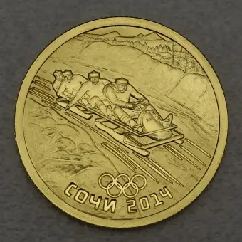 Abverkauf Goldmünze 50 Rubel "Bobsport" 2014 Olympia Sotchi (Russland)