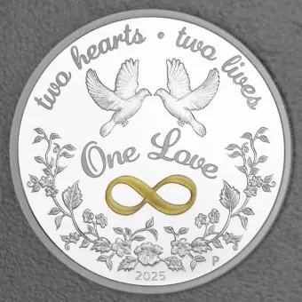 Schnäppchen Silbermünze 1oz "One Love" 2025 (PP/koloriert) (Australien)