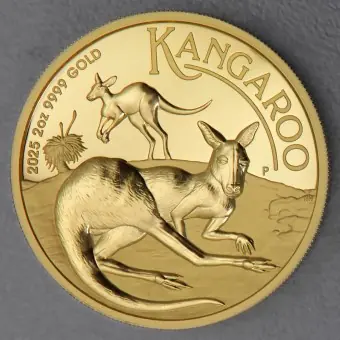 Meistverkauft Goldmünze 2oz "Känguru" 2025 (PP/HR) (Australien)